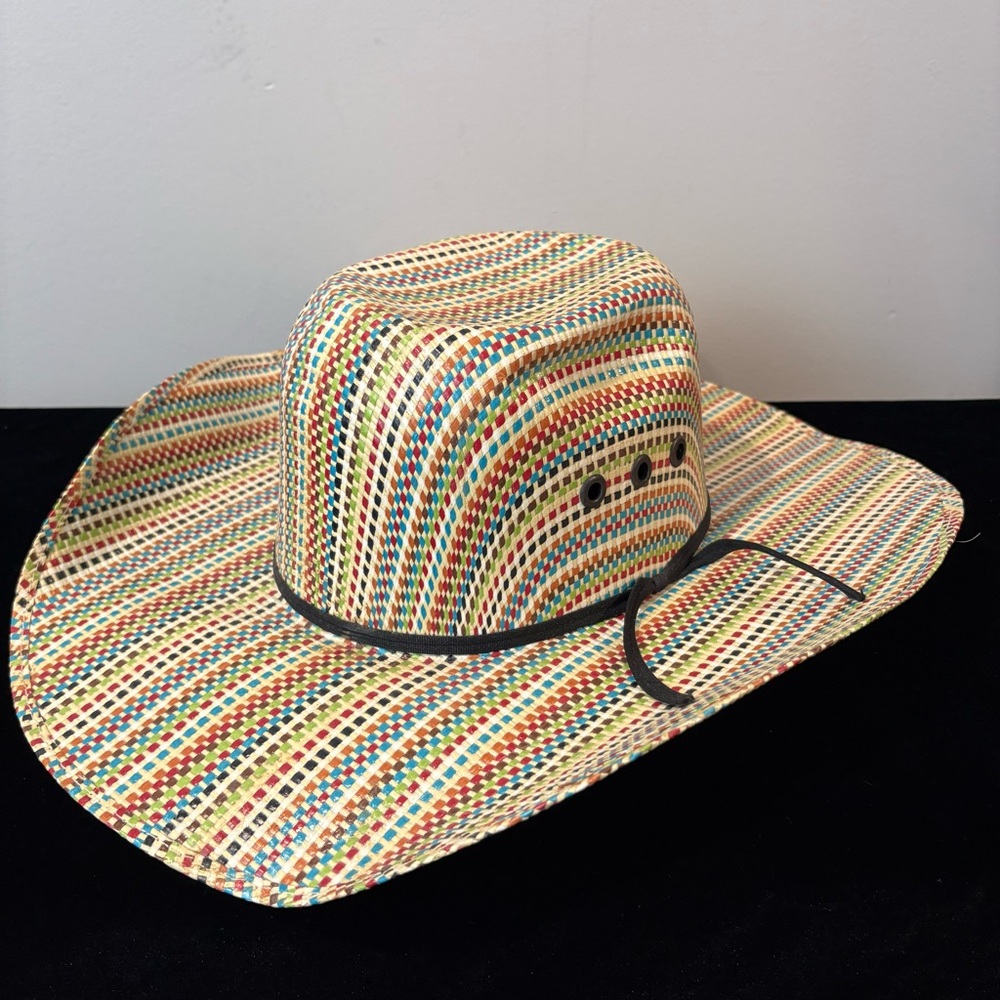 Kid’s Ariat Multicolor Woven Straw Western Cowboy Rodeo Hat